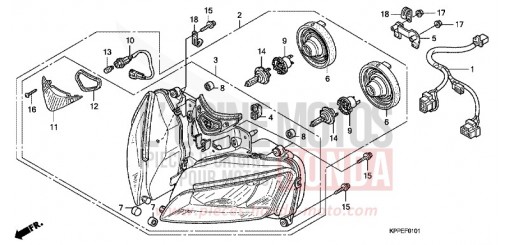 PROJECTEUR (CBR125RW7/RW9/RWA) CBR125RW7 de 2007